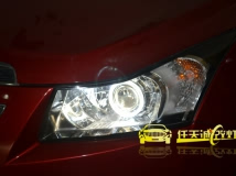 雪佛兰科鲁兹 改装奥迪Q5双光透镜 宝马款白色天使眼