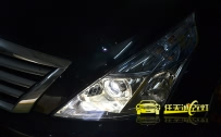 日产天籁 车灯改装 原厂Q5小糸双光透镜 飞利浦D3S灯泡 华科安定器