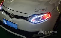 MG6 车灯改装4透镜，近光海拉6透镜、远光原厂Q5透镜、全新飞利浦灯泡、天使眼泪眼
