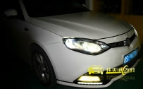 MG6改装近光全新海拉5透镜、远光Q5透镜、欧司朗D1S CBI氙气灯泡、法雷奥安定器