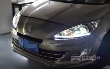 标致408 车灯改装原厂小糸Q5双光透镜、飞利浦XV D1S氙气灯泡、NHK流光泪眼、增亮灯泡