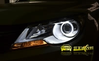 途观 改装全新海拉5双光透镜、全新飞利浦D1S灯泡、博世安定器、白色光导天使眼