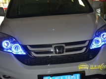 本田CRV，安装四蓝色天使眼,CRV改灯以及改装过程