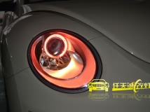 大众甲壳虫 改红色天使眼 远近光光普解码氙气灯