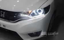 本田飞度 大灯改装奥迪Q5双光透镜、欧司朗D1S氙气灯泡、澳兹姆安定器、天使眼、泪眼