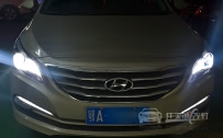 现代名图 车灯改装全新海拉5双光透镜、飞利浦XV氙气灯泡、海拉4安定器、远光蓝钻之光