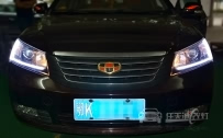 吉利帝豪EC7 车灯改装原厂Q5双光透镜、全新欧司朗D1S氙气灯泡、棉光光导泪眼