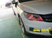 [武汉途观]改装原厂Q5双光透镜、欧司朗D1S灯泡、博世安定器、红色恶魔眼、红色示宽灯